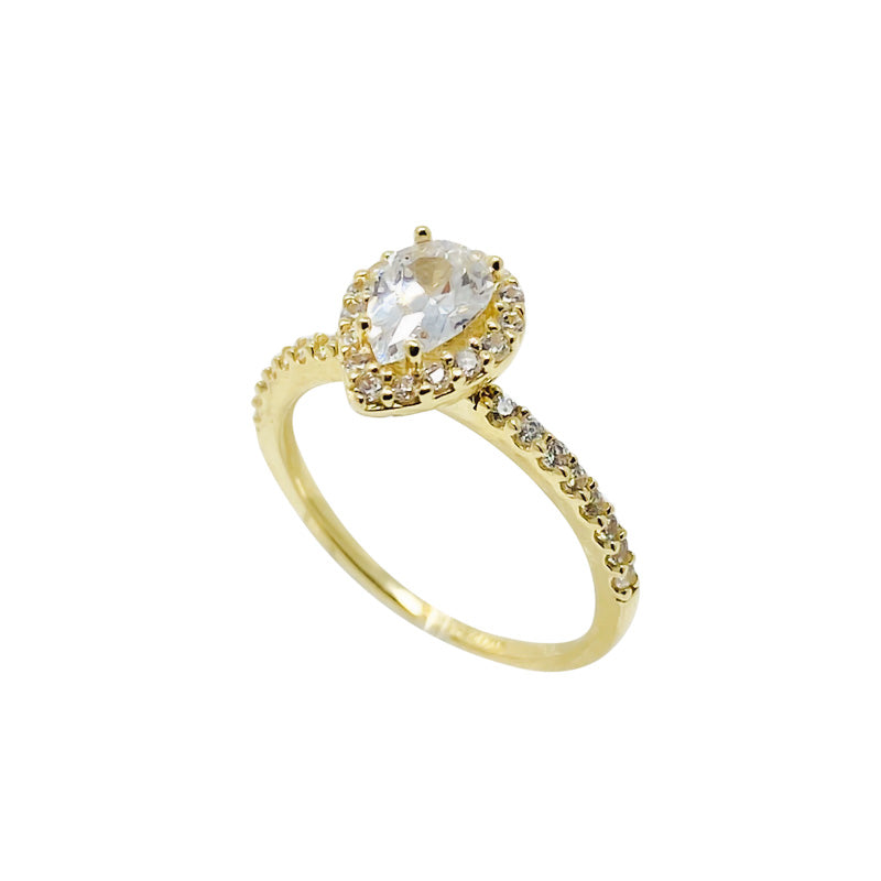 Anillo de compromiso 10K con zirconias