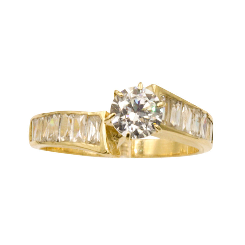 Anillo solitario 14k