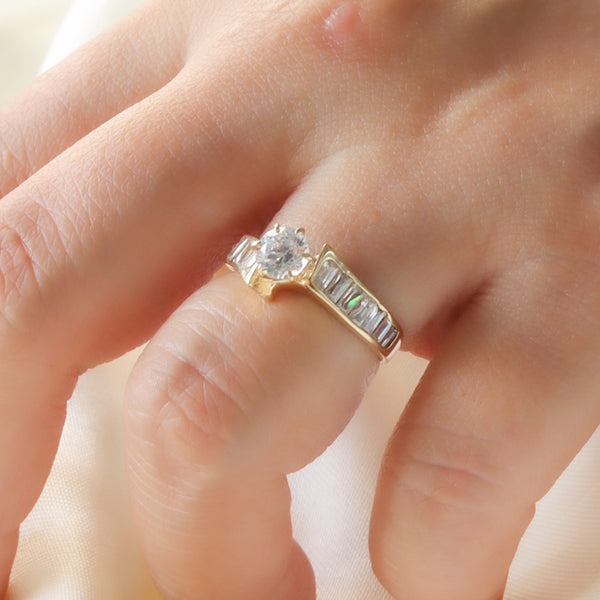 Anillo solitario 14k